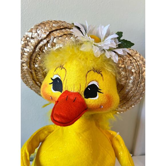 Retired Vintage Annalee Easter Duck W/Straw Hat 2006 - Picture 2 of 9